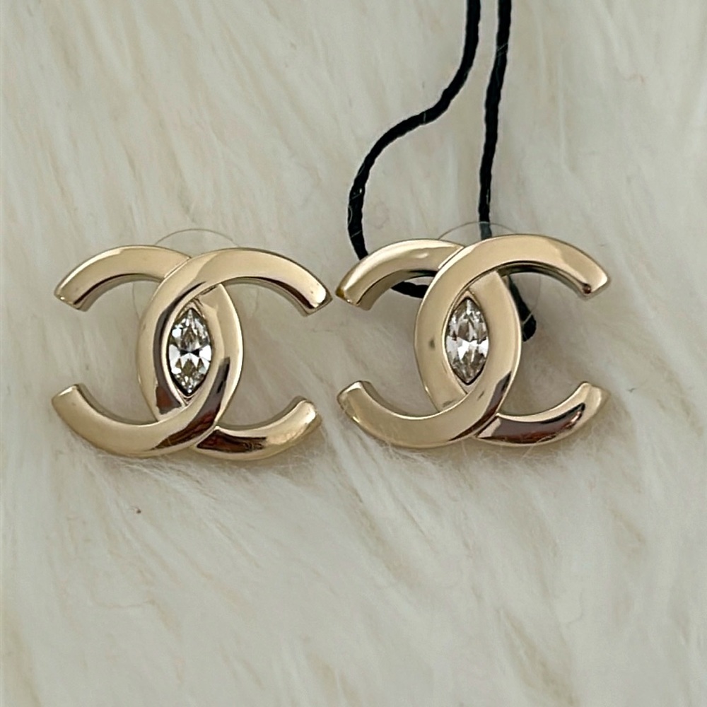Chanel CC Oversized Stud Earrings